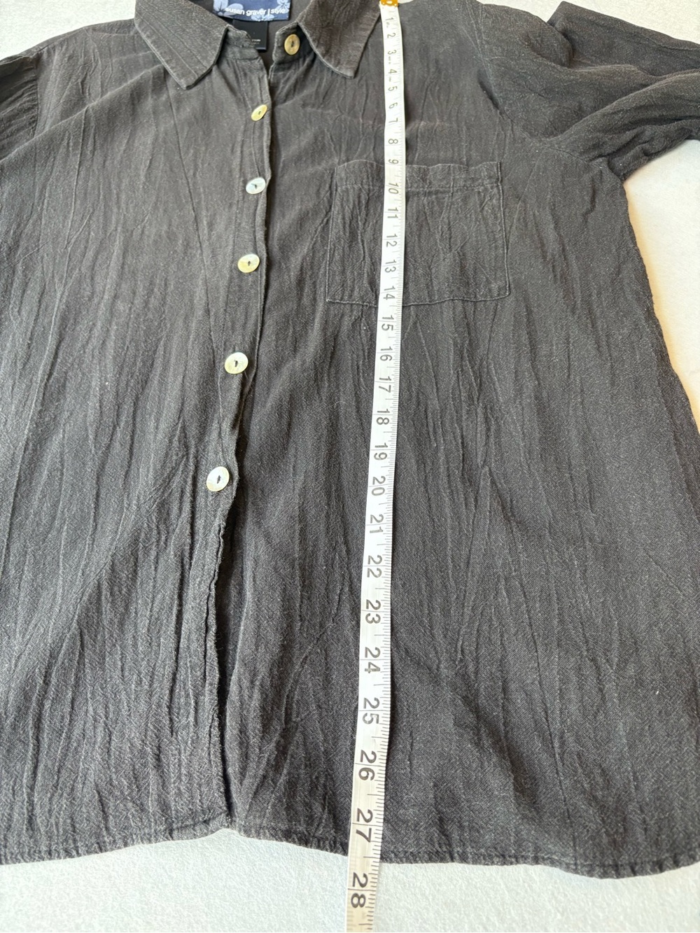 True Vintage Made in USA Susan Graver Women’s textured 100% cotton Button-Down - Picture 5 of 7